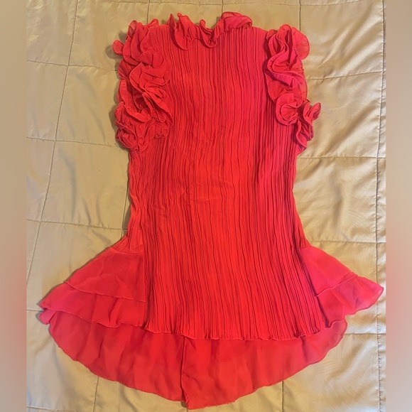 Red Floral Flamenco design stretch blouse handmade in Spain size M - Picture 2 of 5